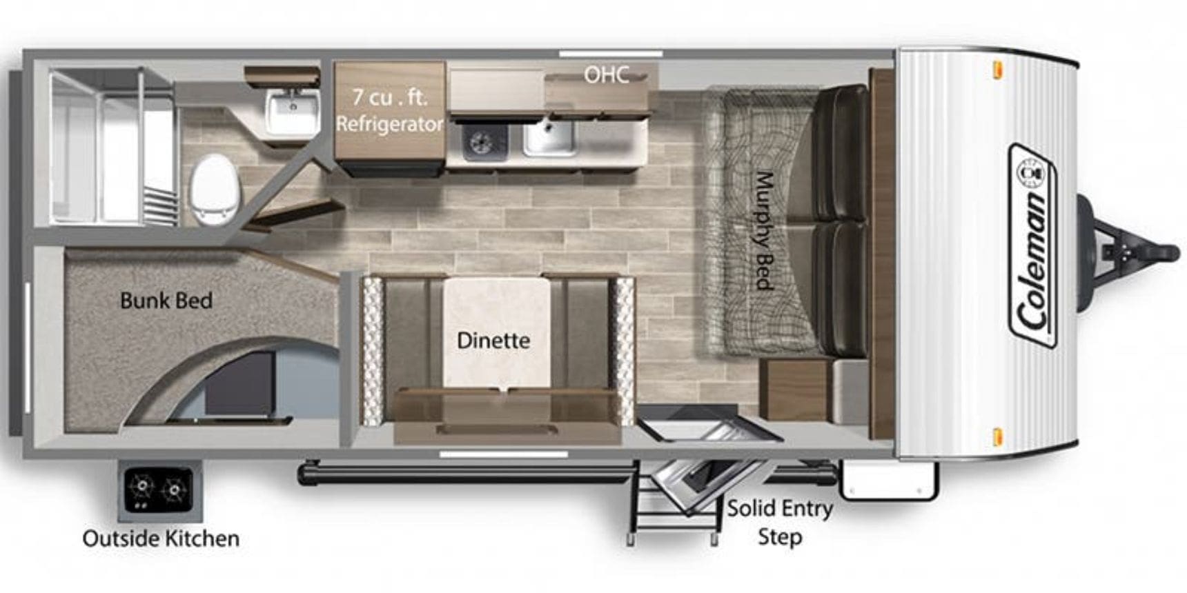 2022 Coleman 18bh floorplan