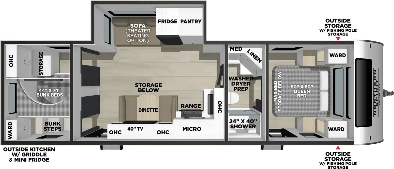 2026 Northern Spirit 3070BH Floorplan