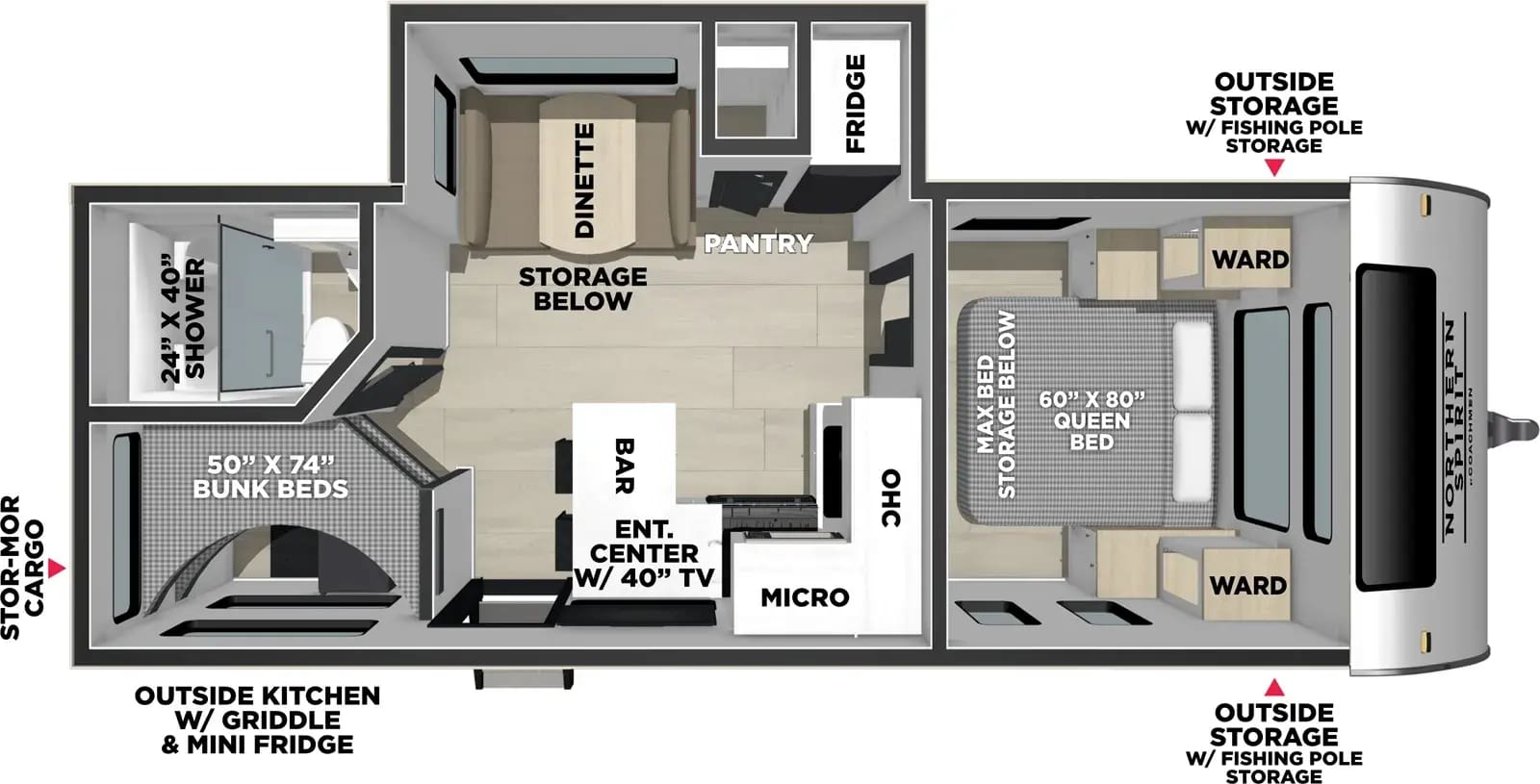 2026 Northern Spirit 2457BH Floorplan